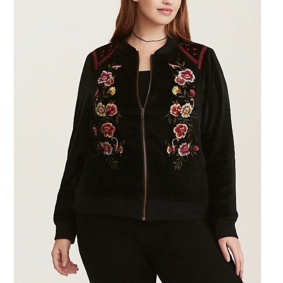 torrid Jackets & Blazers - Torrid floral embroidered bomber jacket 2